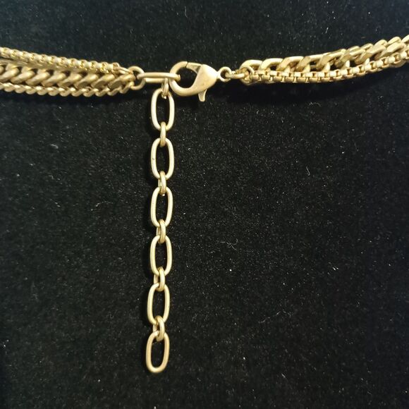 Vintage Gold-Toned Triple Chain Necklace, 22" - Picture 2 of 2